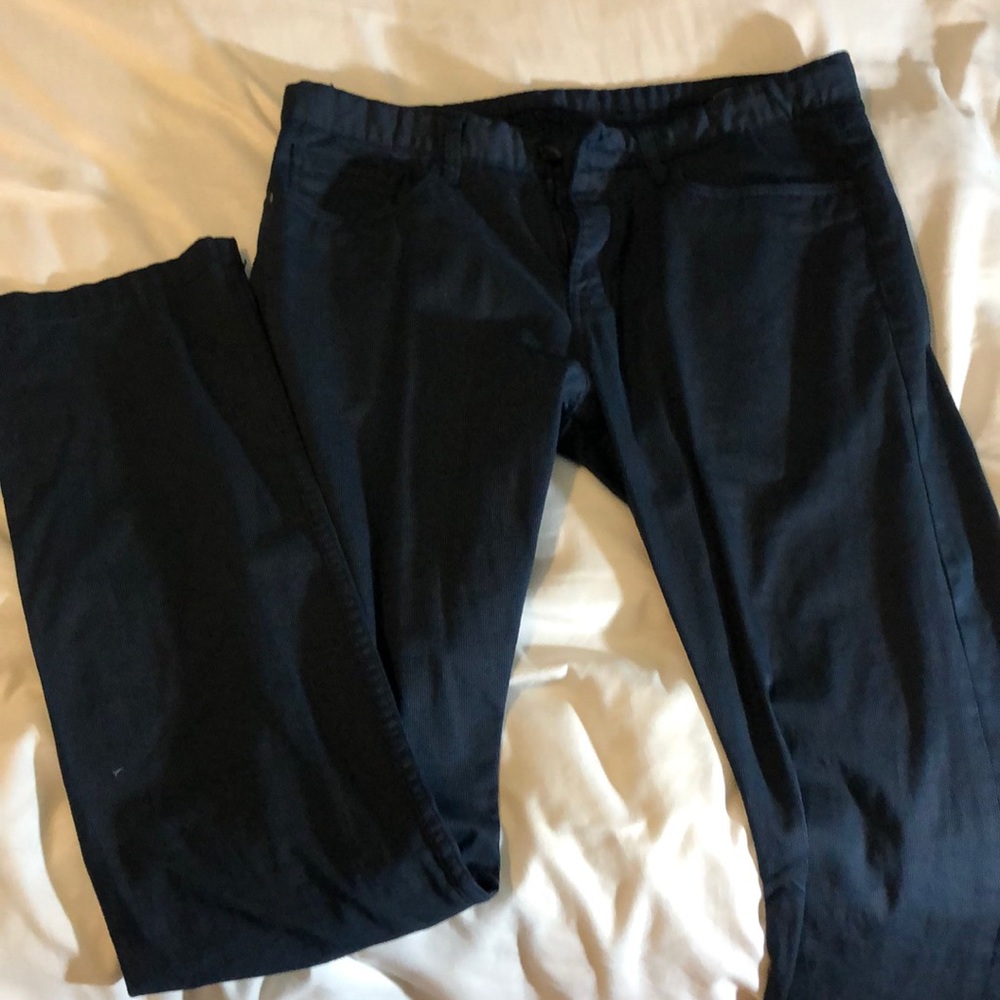 Blue striped casual dress pants